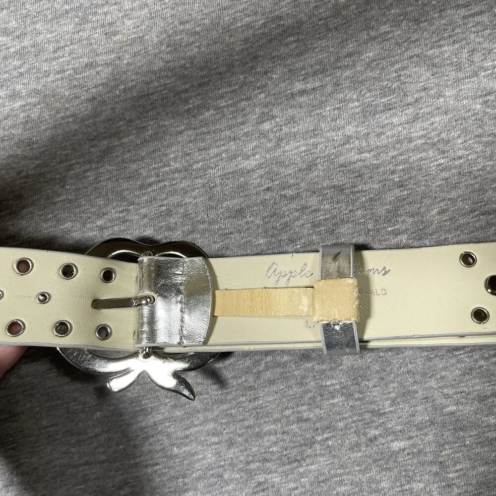 Apple Bottoms Belt Womens Large Silver Studded Logo Casual